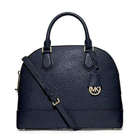 Michael Kors Smythe Large Dome Satchel Navy/Gold Shoulder Bag